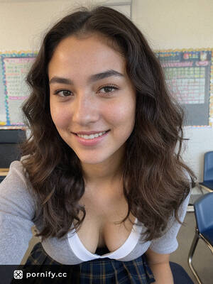 chubby face pussy - Sultry Teen German Schoolgirl with Chubby Body, Huge Breasts, and Shaved  Pussy Pisses with a Smile on Her Face | Pornify â€“ Free PremiumÂ® AI Porn