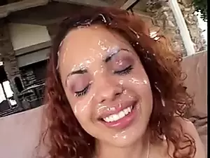 fuul porn stars latina with cum of face - Lots of cum on pretty latina's face | xHamster