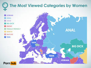 19th Century European Porn - The most viewed porn categories by woman in Europe, and in parts of Asian  and Africa.