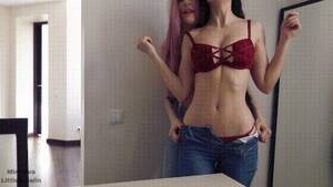 lesbian bra strip - Lesbian Strip Jeans Of Sexy Brunette Porn Gif | Pornhub.com