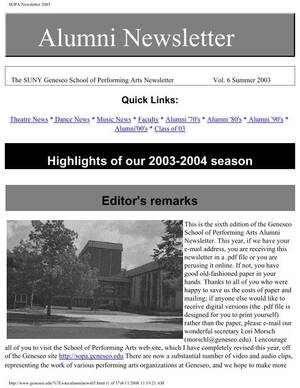 Geneseo Porn - SOPA Newsletter 2003 - SUNY Geneseo