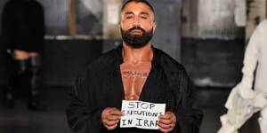 Louis Anderson Gay Porn - Gay Porn Star Sharok Walks The Runway At Paris Fashion Week Holding â€œStop  Executions In Iranâ€ Sign