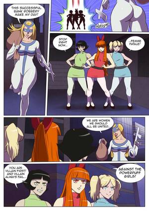 bad ass chick cartoon porn - Badass Powerpuff Girls vs Femme Fatale - Porn Cartoon Comics