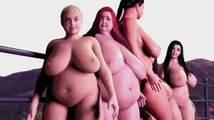 lesbians big tits fat belly - Hot Tub Fattening Machine - 5 Girls Grow Huge Boobs and Chubby Belly - Lesbian  Porn Videos