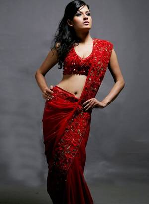naked nude desi sari red - Red Hot Chilli saree sexy saree saree shopping
