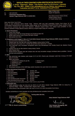 Alena Donminskiy Porn - Penerimaan Mahasiswa Baru Sekolah Tinggi Diakones T.A. 2020/2021 - Website  Resmi Huria Kristen Batak Protestan (HKBP)