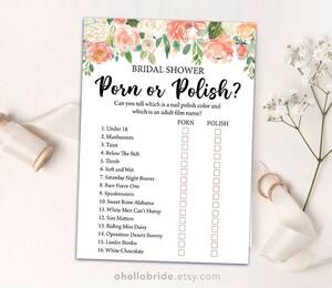 Bachelorette Forced Porn - Printable Bridal Shower Games Porn or Polish Bachelorette - Etsy Hong Kong