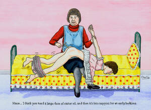 Diaper Punishment Porn Drawings - Some of Charlie's naughty baby punishment art