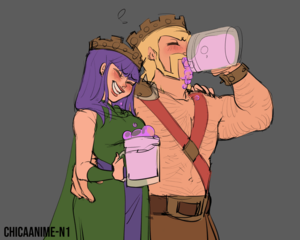 Barbarian King Queen Porn - FanArt - Clash-a-rama Drunk Lovers by chicaanime-n1(me) : r/ClashOfClans