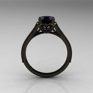 Black Jewelry Porn - Art Nouveau Black Gold Carat Black Diamond Engagement - this website has  the MOST unique rings ever! Find this Pin and more on Jewelry Porn ...