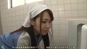 asian piss facial - Shy Toilet Cleaner with Lovely Smile gets Piss in Her Face