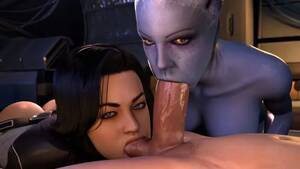 liara deepthroat blowjob - Liara & Miranda x Shepard [sfmtessai]