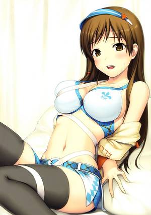 anime hentai girls taking clothes off - absurdres bdsm black legwear blush bondage bound breasts brown eyes brown  hair cleavage groin highres idolmaster idolmaster cinderella girls large  breasts ...