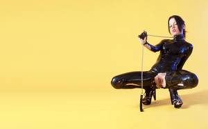 liquid latex big tits - wendy, nude, brunette, kneeling, spread, legs, nude, pussy,