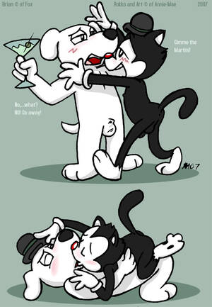 Gay Cat Furry Porn Comics - 2007 alcohol annie-mae anus balls black blush brian_griffin canine comic  drunk eyess_closed family_guy feline