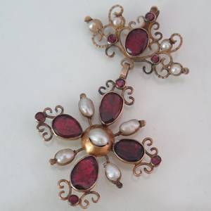Georgian Vintage Porn - Antique Georgian 9ct Gold Garnet Foiled Pearl Italy Cross Pendant