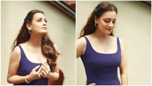 Diya Mirza Porn - Dia Mirza's blue dress is sleek, stylish and stunning | Hindustan Times