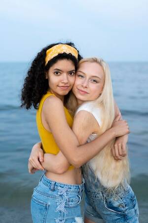 lesbian nude beach girls - Lesbian White Girls Images - Free Download on Freepik