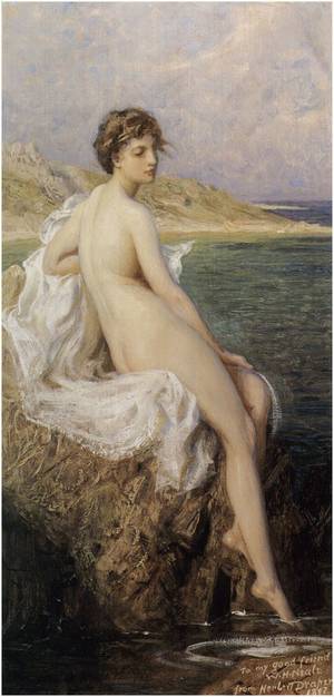 fat nude art models posters - Bather Herbert James Draper