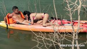 canoe orgy - Teen Lady Dee gets fucked on lake beach in the end of canoe trip