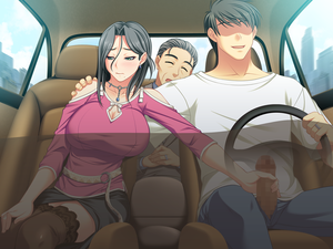 Car Handjob Porn Cartoons - Rule 34 - asakura sakura black hair black skirt blush breasts car car  interior censored closed eyes driving earrings female game cg grey hair handjob  handjob while driving highres huge breasts incest
