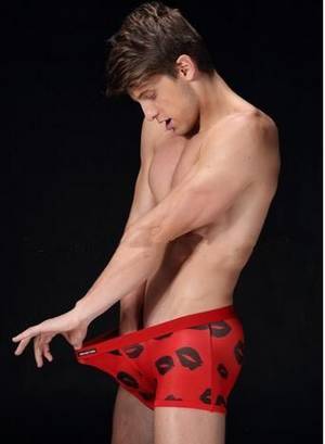 loose shorts panties - 2016 Hot Sale Soft Manview See Penis Through Rose Red Lips Print Men  Underpants Sexy Sheer