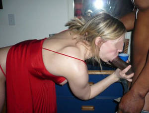 interracial mature blonde in red - 