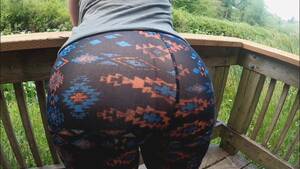 Fat Porn Leggings Panties - MILF see thru Leggings Fat Ass Public Park two - Pornhub.com