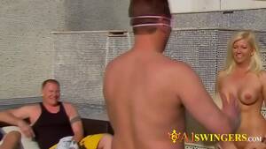 naked party couple - Kinky couples are in a wild pool party naked and playing blindfolded sex  games! - XVIDEOS.COM