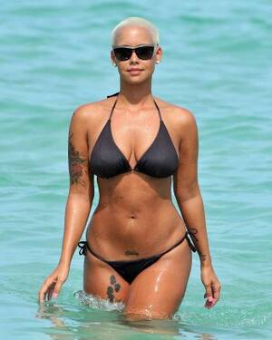 hot black beach sex - Amber Rose looking sexy in black bikini and exposing tits on beach Porn  Pictures, XXX Photos, Sex Images #3242722 - PICTOA
