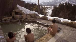 japanese onsen nude - Grandad in front ...