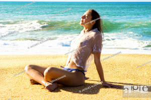 beach beauty contest naked - Semi-nude woman sitting on beach, Stock Photo, Picture And Rights Managed  Image. Pic. EXA-JA3-0817 | agefotostock