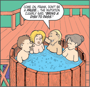 cartoon porn hot tub - Steve and Mia | Steamy invite: Nude hot tub with co-workers