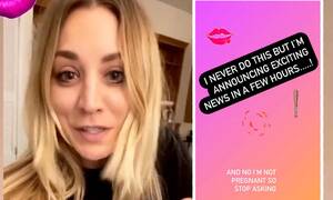 Kaley Cuoco Facial Porn - Kaley Cuoco tells fans to 'stop asking' if she's pregnant as she dispels  rumors | Daily Mail Online