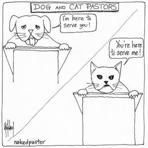 american pow cartoons nude - Dog and Cat Pastors FINE art reproduction CARTOON print