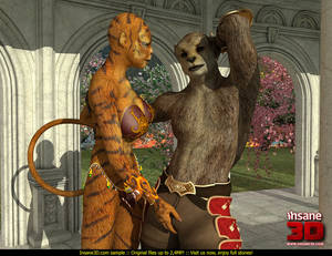 japanese busty cartoons - Busty Tigress-woman rides a dog-man hairy cock passionately - CartoonTube. XXX