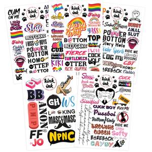 Hardcore Chicken Boy Porn - Amazon.com : Kink Ink - 114 x Hardcore Words and Phrases Gay Pride  Temporary Tattoo Sexy Kinky LGBTQ+ Sticker includes 5 Mega Sheets : Beauty  & Personal Care