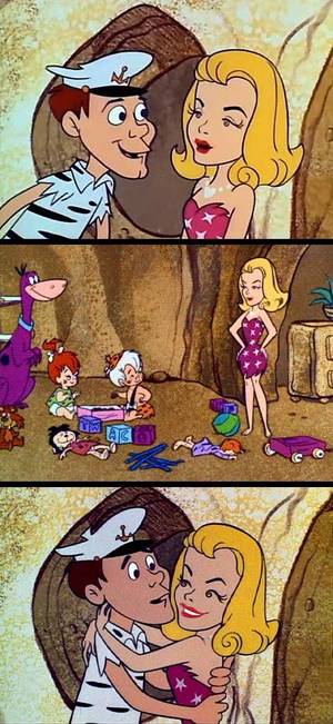 Elizabeth Montgomery Animated Porn - Bewitched's Dick York & Elizabeth Montgomery guest star as new neighbors on  The Flintstones (Season