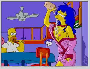 Drunk Simpsons Porn - homer is flabegasted by marge`s behavier trying to get drunk so homer can  fuck her in the kitchen after breakfast she served him â€“ Simpsons Hentai