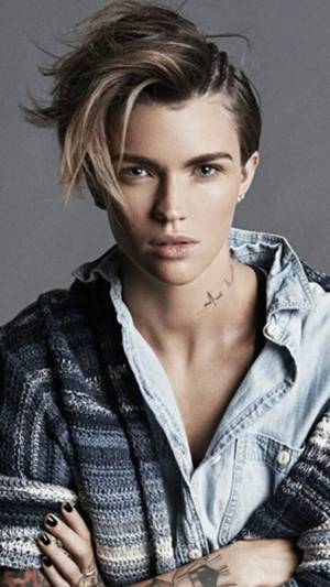 Blue Short Hair Tomboy Porn - Ruby Rose #tomboy #androgynous