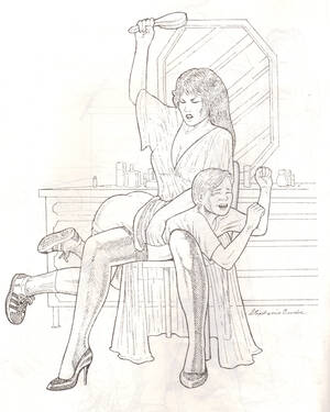 bare ass otk spanking art - Bare Bottom Spanking Mommy Drawings