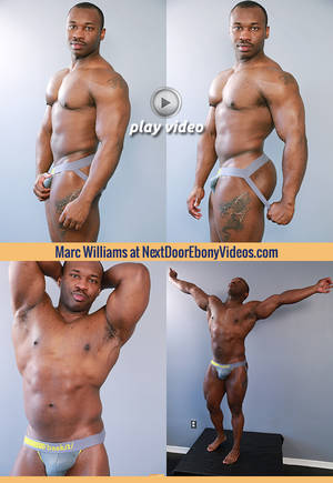 Gay Muscular Porn Stars - black gay porn star and bodybuilder Marc Williams and his big bulge and  muscle ass.