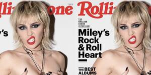 Miley Cyrus Nude Porn Captions - Miley Cyrus Poses for Revealing Rolling Stone Topless Photo Shoot