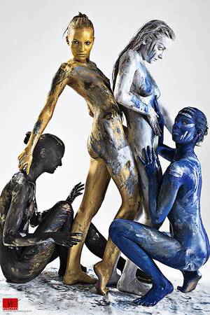 Black Bodypaint Porn - amazing bodypainted group