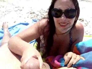 girls sucking cock on nude beach - 
