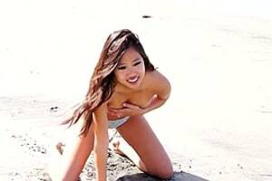 asian models beach - Hot Asian model Audrey in yellow bikini strips on beach, watch free porn  video, HD XXX