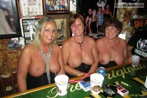 massive mature tits flashing - Three mature topless cougars three pairs of big tits
