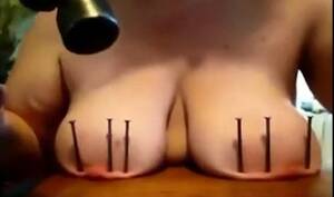 nailed boobs - Nailing Down Her Own TIts | Kinky Porno BDSM Fetish Video | kinkyporno.biz