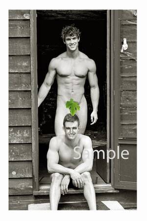 best vintage nudist - Vintage Photo Reprint Muscular Nude Soldiers Smile & Pose in - Etsy Canada