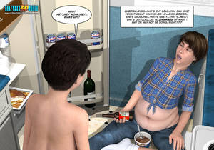 3d Toon Mom Porn - Surprised guy found his drunk fat mom on the floor - Picture 4